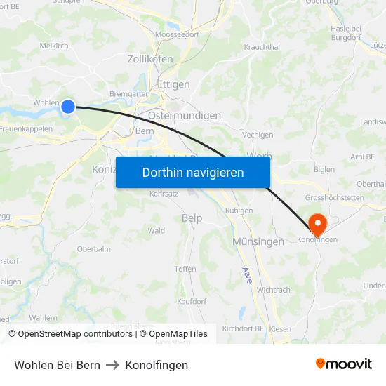 Wohlen Bei Bern to Konolfingen map