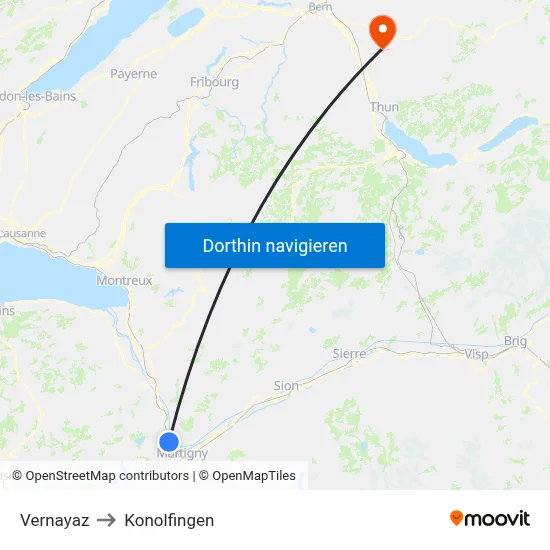 Vernayaz to Konolfingen map