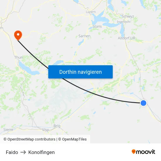 Faido to Konolfingen map