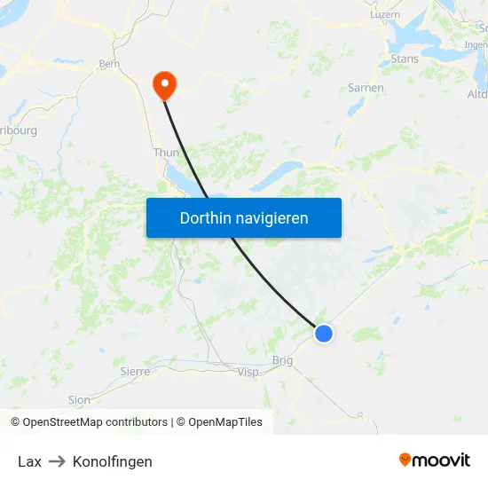 Lax to Konolfingen map