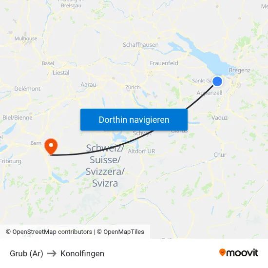 Grub (Ar) to Konolfingen map