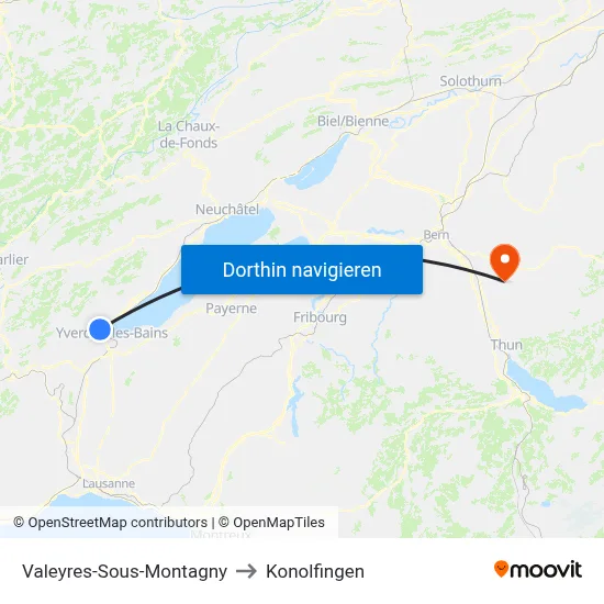 Valeyres-Sous-Montagny to Konolfingen map