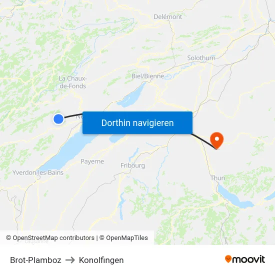 Brot-Plamboz to Konolfingen map