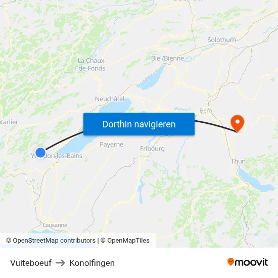 Vuiteboeuf to Konolfingen map