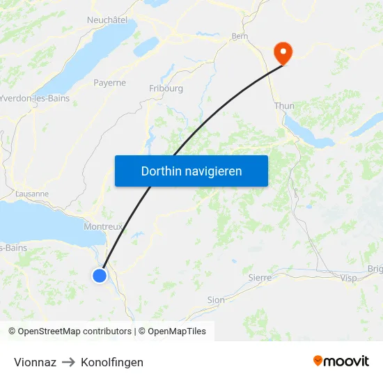 Vionnaz to Konolfingen map