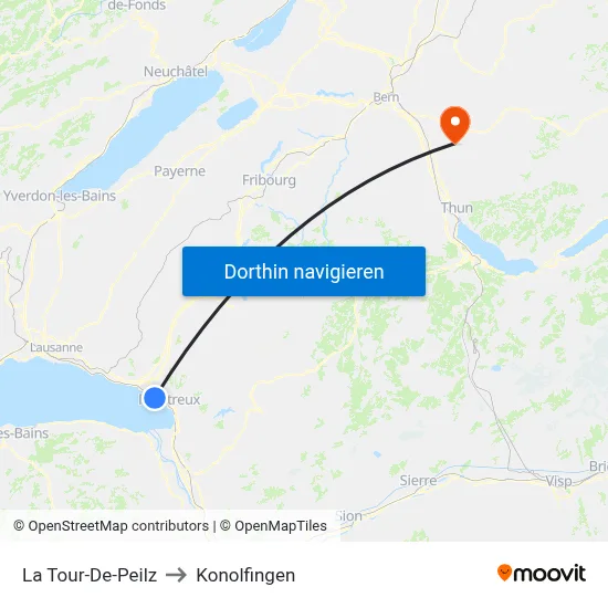 La Tour-De-Peilz to Konolfingen map