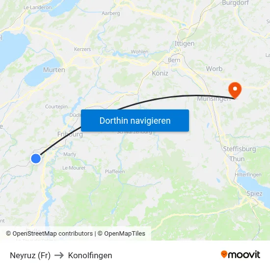 Neyruz (Fr) to Konolfingen map