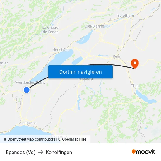 Ependes (Vd) to Konolfingen map