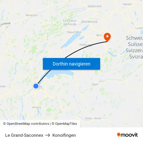 Le Grand-Saconnex to Konolfingen map
