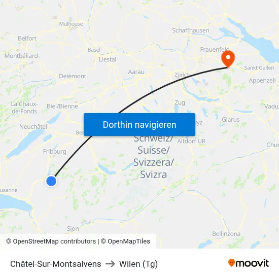 Châtel-Sur-Montsalvens to Wilen (Tg) map