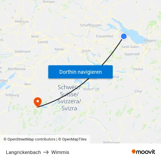 Langrickenbach to Wimmis map