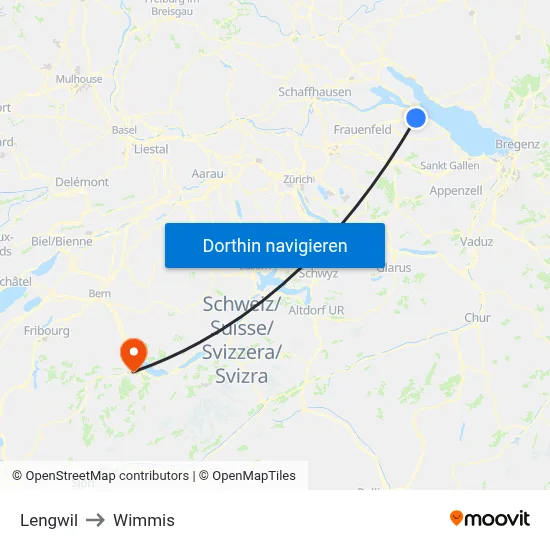 Lengwil to Wimmis map