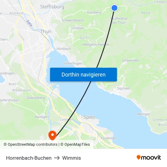 Horrenbach-Buchen to Wimmis map