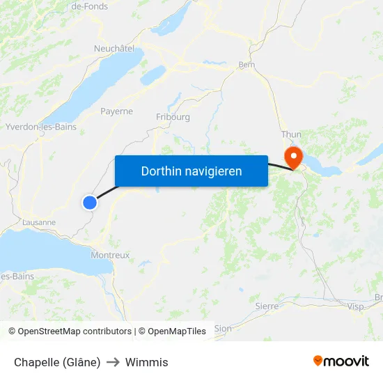 Chapelle (Glâne) to Wimmis map