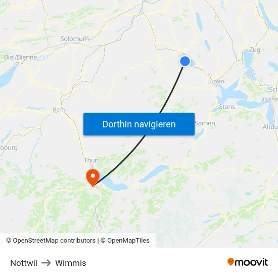 Nottwil to Wimmis map