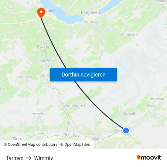 Termen to Wimmis map