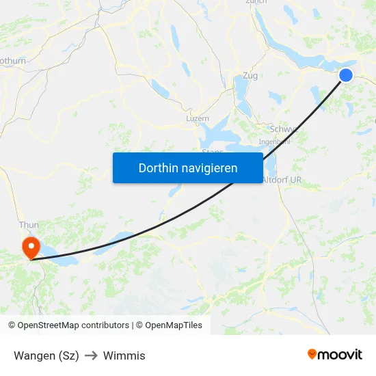 Wangen (Sz) to Wimmis map