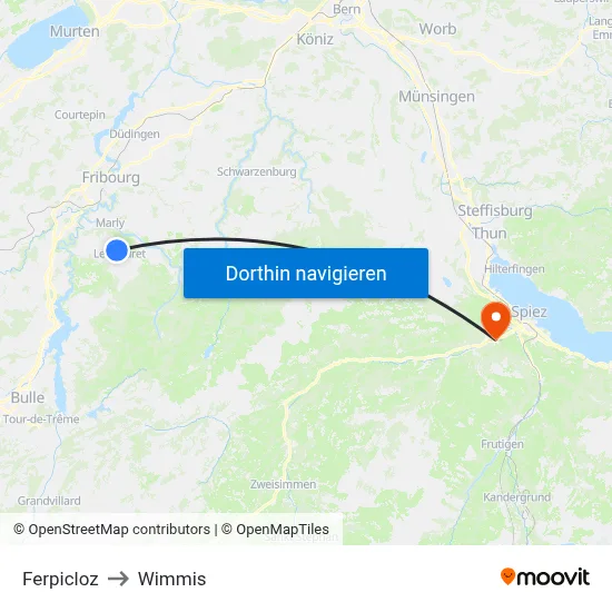 Ferpicloz to Wimmis map