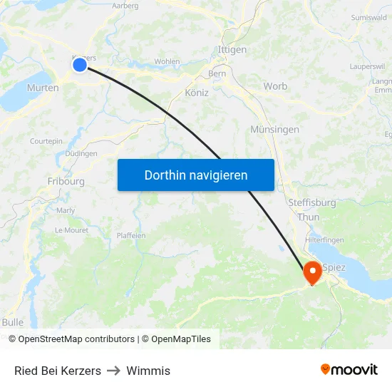 Ried Bei Kerzers to Wimmis map