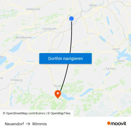 Neuendorf to Wimmis map