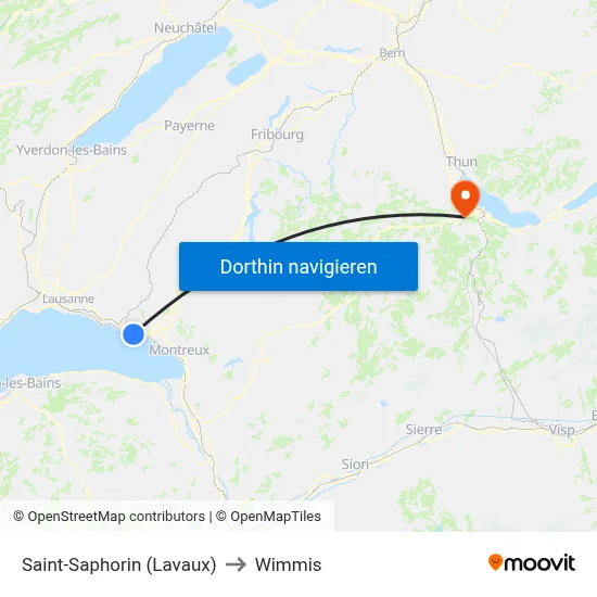 Saint-Saphorin (Lavaux) to Wimmis map