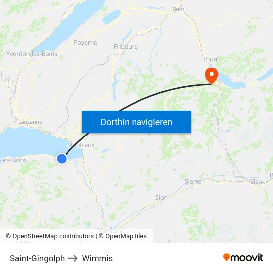 Saint-Gingolph to Wimmis map