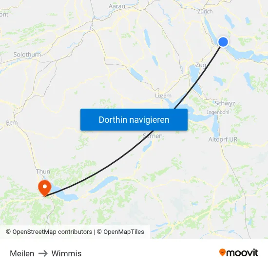 Meilen to Wimmis map