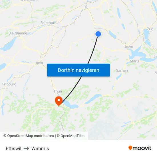 Ettiswil to Wimmis map