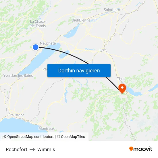 Rochefort to Wimmis map