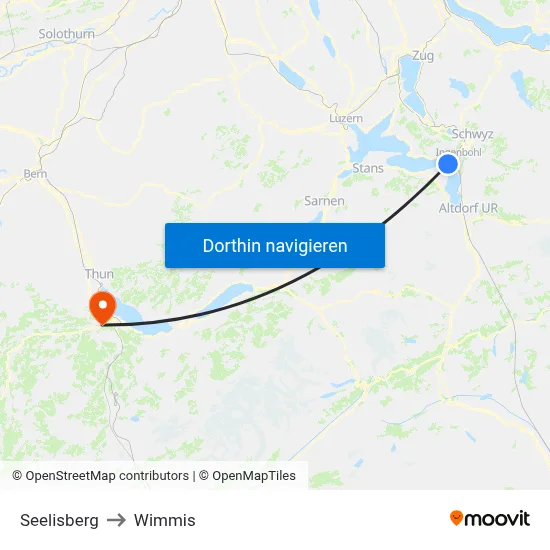 Seelisberg to Wimmis map