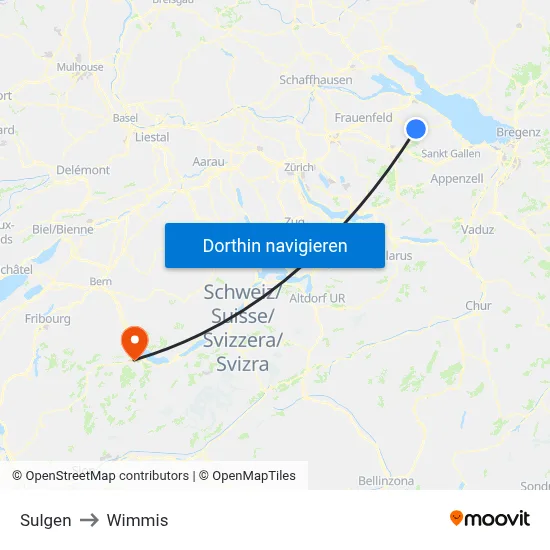 Sulgen to Wimmis map