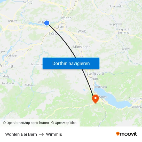 Wohlen Bei Bern to Wimmis map