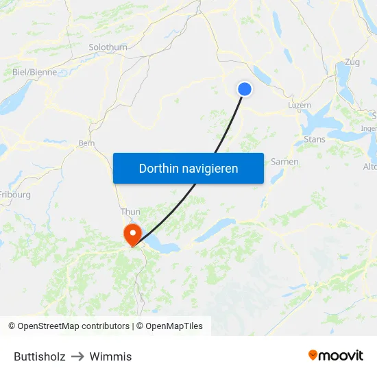 Buttisholz to Wimmis map
