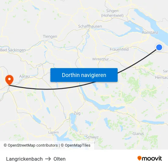 Langrickenbach to Olten map
