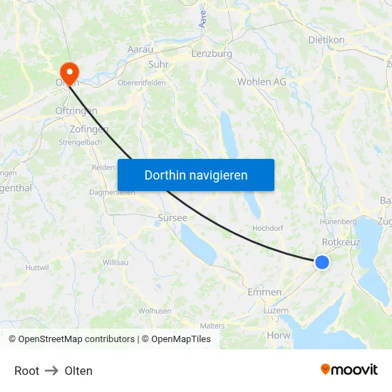 Root to Olten map