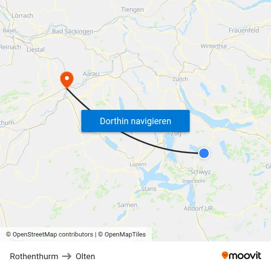 Rothenthurm to Olten map