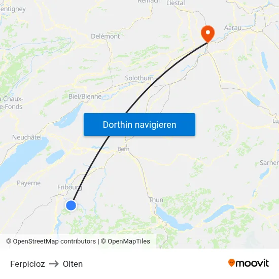 Ferpicloz to Olten map