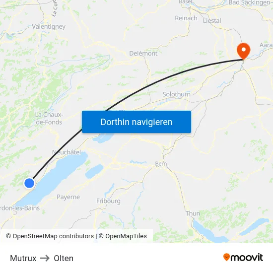 Mutrux to Olten map