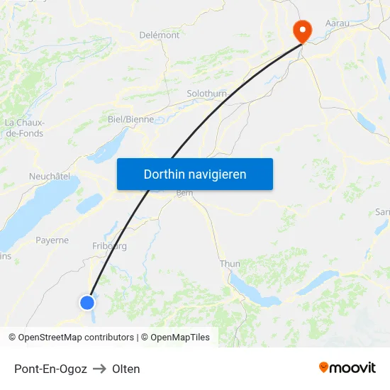 Pont-En-Ogoz to Olten map