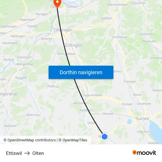 Ettiswil to Olten map
