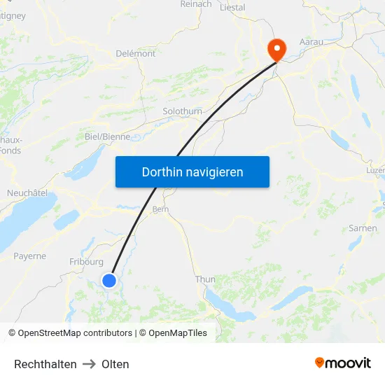 Rechthalten to Olten map