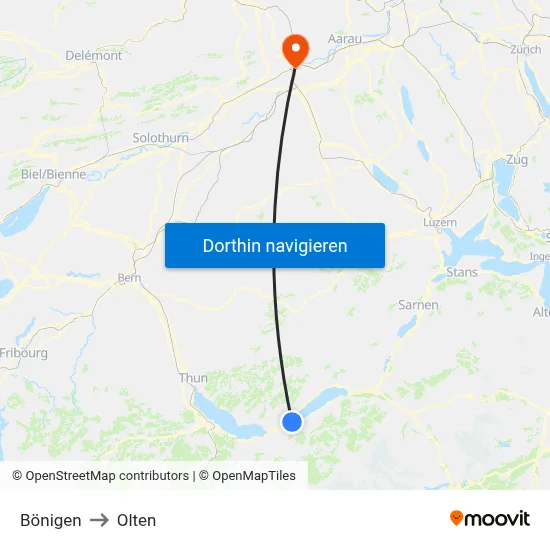 Bönigen to Olten map