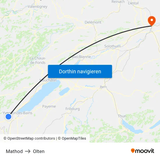 Mathod to Olten map
