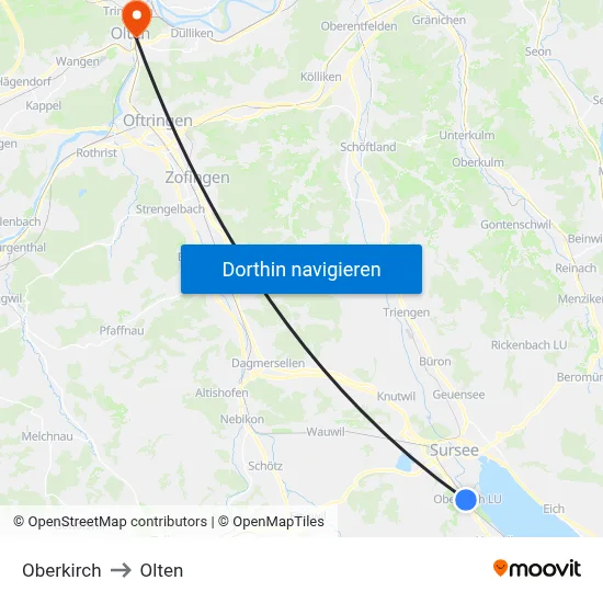 Oberkirch to Olten map