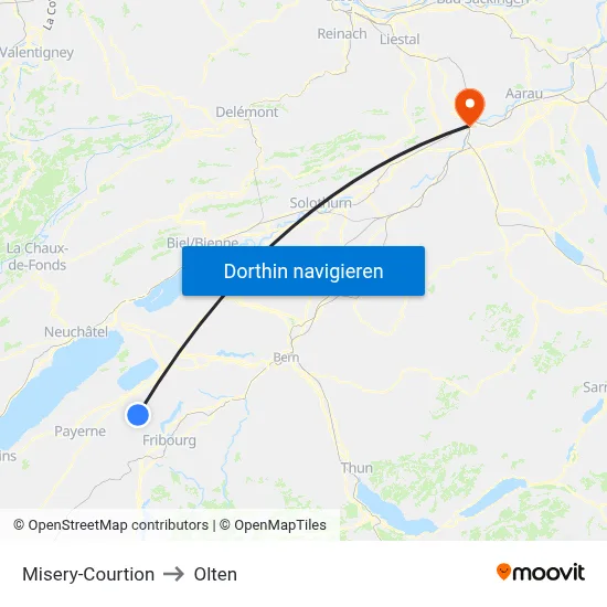 Misery-Courtion to Olten map
