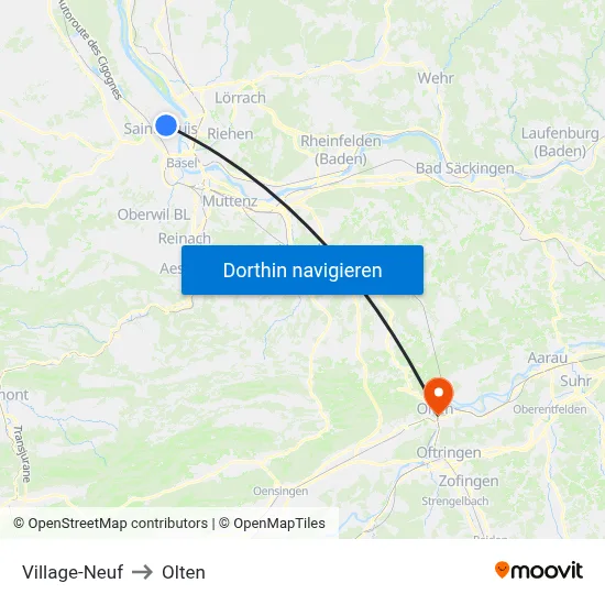 Village-Neuf to Olten map