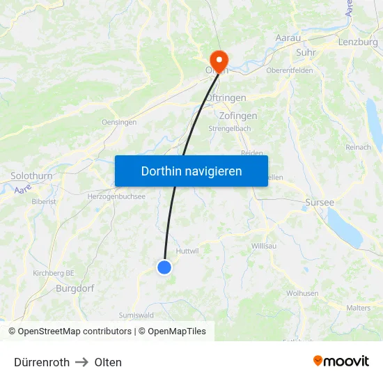 Dürrenroth to Olten map