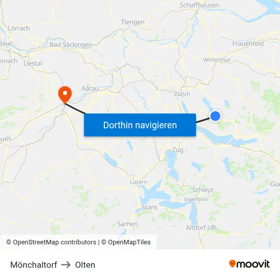 Mönchaltorf to Olten map