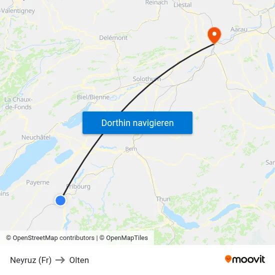 Neyruz (Fr) to Olten map