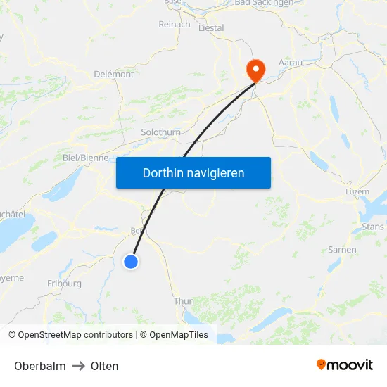 Oberbalm to Olten map